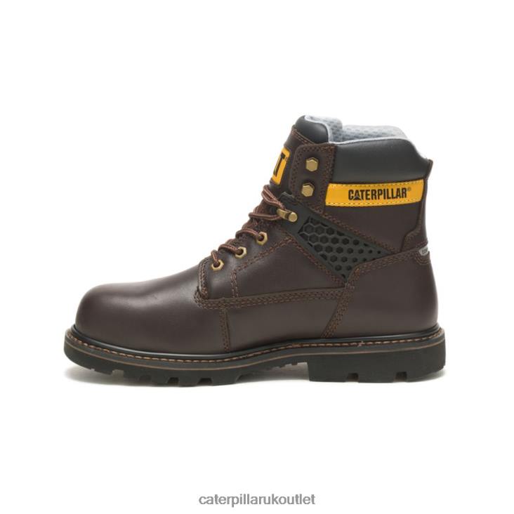 Men Dark Brown Caterpillar Structure Cool Composite Toe Work Boot 48T871