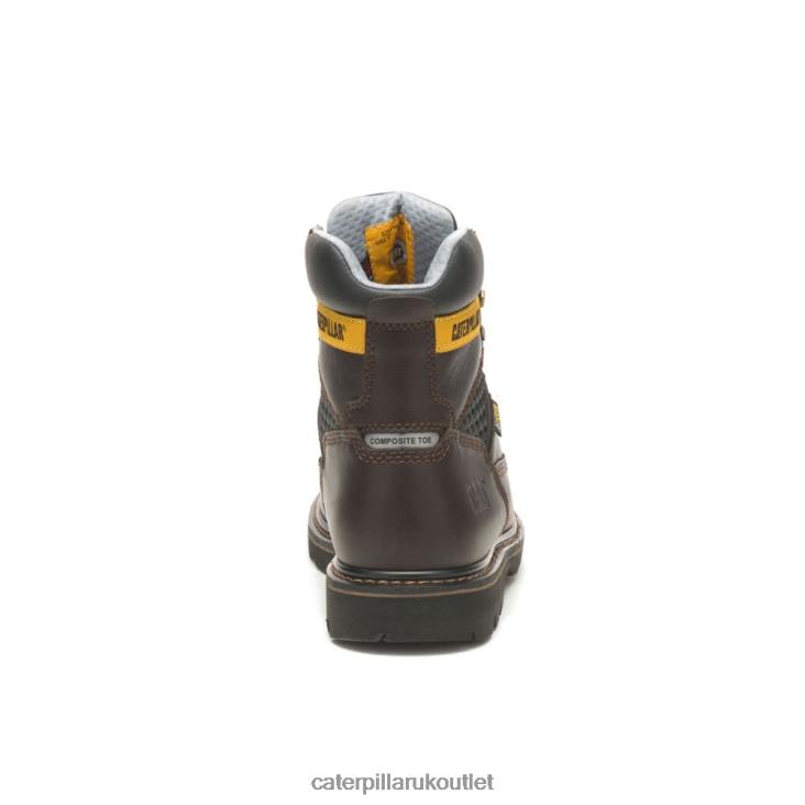 Men Dark Brown Caterpillar Structure Cool Composite Toe Work Boot 48T871