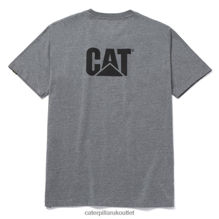 Men Dark Heather Grey Caterpillar Trademark Tee 48T8213