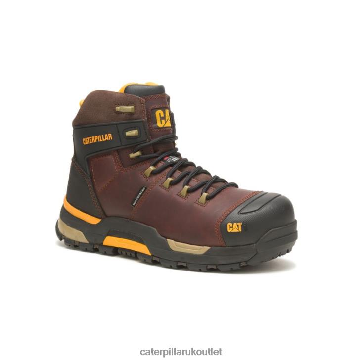 Men Friar Brown Caterpillar Cat Edge Protect Waterproof Thinsulate Carbon Composite Toe Work Boot 48T874