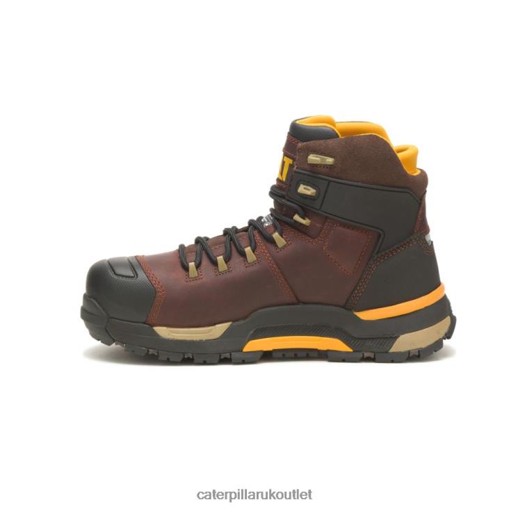 Men Friar Brown Caterpillar Cat Edge Protect Waterproof Thinsulate Carbon Composite Toe Work Boot 48T874