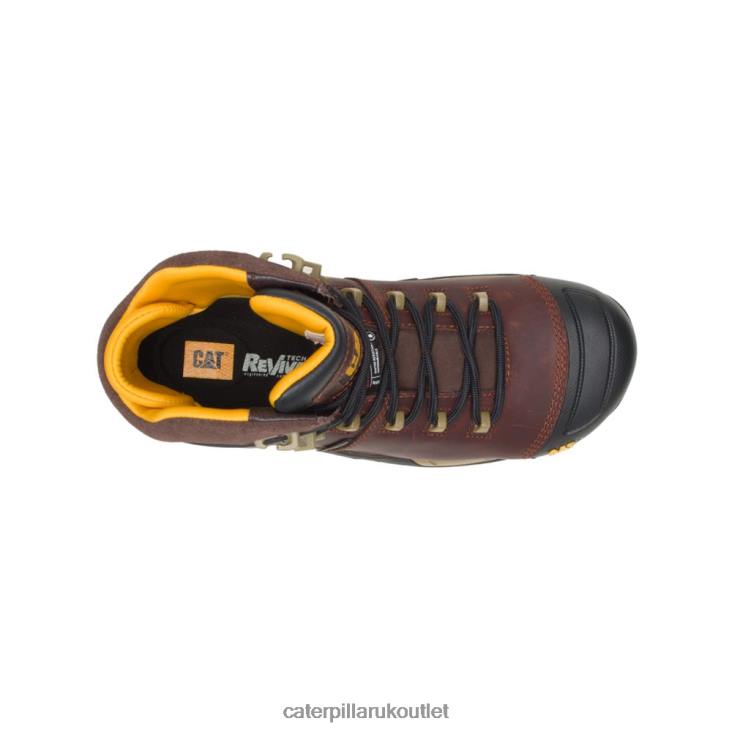 Men Friar Brown Caterpillar Cat Edge Protect Waterproof Thinsulate Carbon Composite Toe Work Boot 48T874