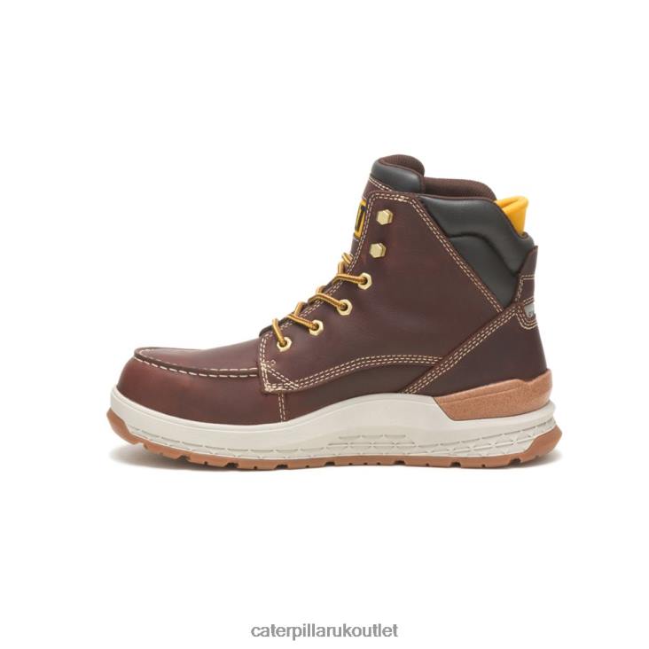 Men Friar Brown Caterpillar Impact Waterproof Carbon Composite Toe Work Boot 48T844
