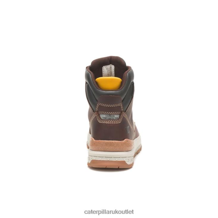 Men Friar Brown Caterpillar Impact Waterproof Carbon Composite Toe Work Boot 48T844