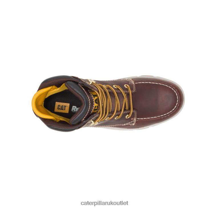 Men Friar Brown Caterpillar Impact Waterproof Carbon Composite Toe Work Boot 48T844