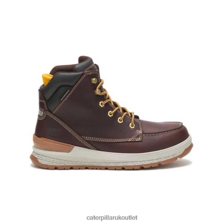 Men Friar Brown Caterpillar Impact Waterproof Work Boot 48T857