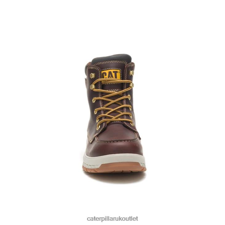 Men Friar Brown Caterpillar Impact Waterproof Work Boot 48T857