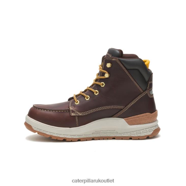Men Friar Brown Caterpillar Impact Waterproof Work Boot 48T857