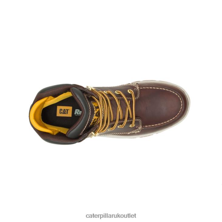 Men Friar Brown Caterpillar Impact Waterproof Work Boot 48T857