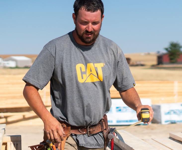 Men Grey Caterpillar Trademark Logo Tee 48T8243