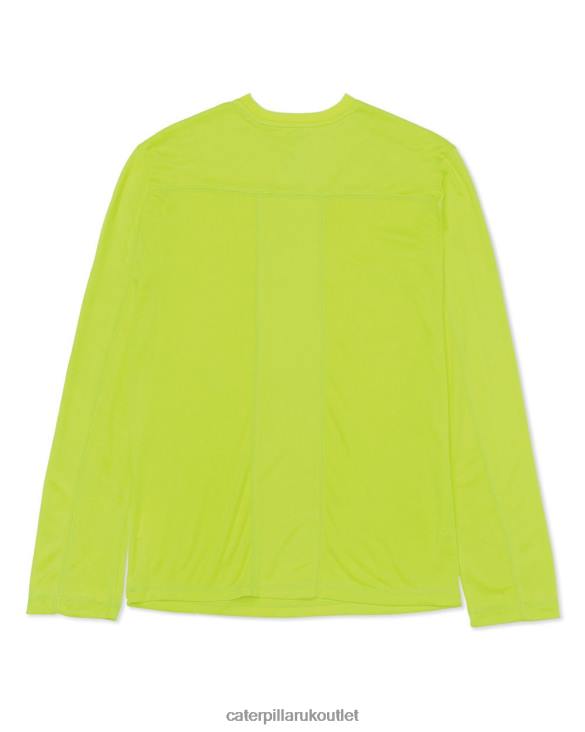 Men Hi-Vis Yellow Caterpillar Coolmax Long Sleeve Tee 48T8233