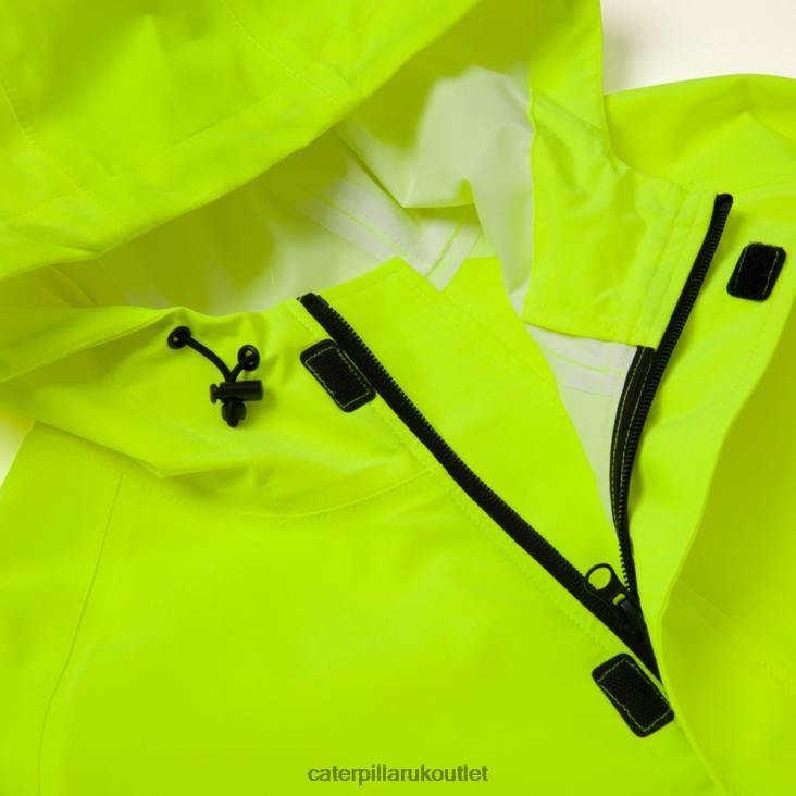 Men Hi-Vis Yellow Caterpillar Essential Rain Jacket 48T8114