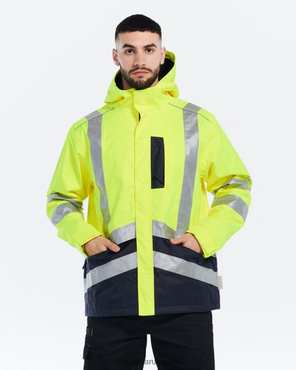 Men Hi-Vis Yellow Caterpillar Hi-Vis Rain Jacket 48T8220