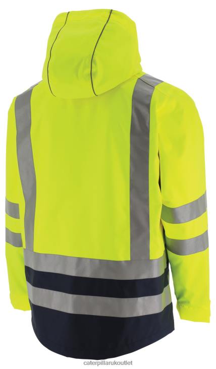 Men Hi-Vis Yellow Caterpillar Hi-Vis Rain Jacket 48T8220