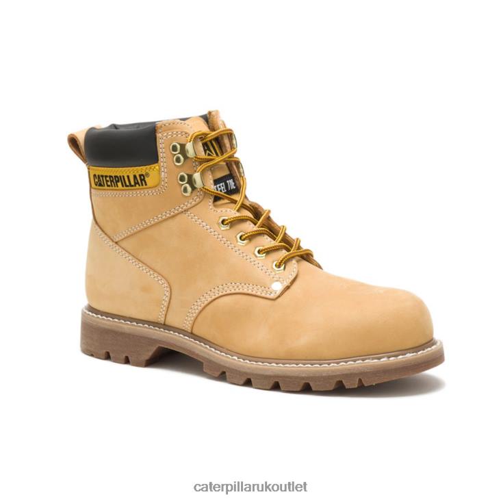 Men Honey Nubuck Caterpillar Second Shift Steel Toe Work Boot 48T818