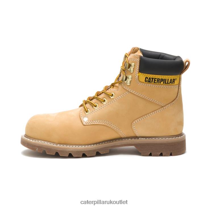 Men Honey Nubuck Caterpillar Second Shift Steel Toe Work Boot 48T818