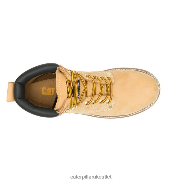 Men Honey Nubuck Caterpillar Second Shift Steel Toe Work Boot 48T818