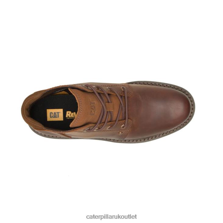 Men Leather Brown Caterpillar Covert Mid Waterproof Boot 48T8193