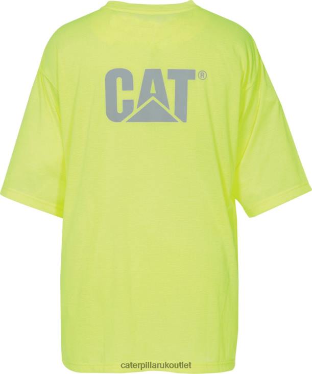 Men Mens Yellow Caterpillar Hi-Vis Trademark Pocket Tee 48T8215