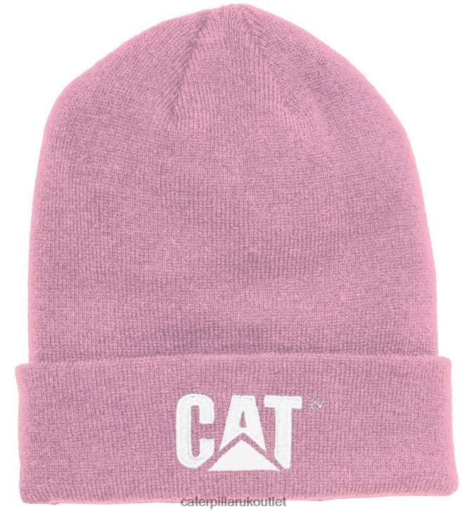 Men Pink Caterpillar Trademark Cuff Beanie 48T8250