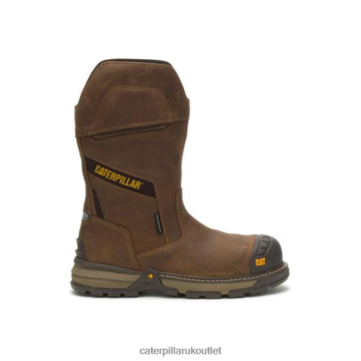 Men Pyramid Caterpillar Excavator Superlite Pull-On Waterproof Carbon Composite Toe Work Boot 48T830