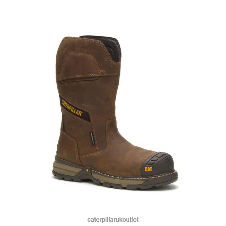Men Pyramid Caterpillar Excavator Superlite Pull-On Waterproof Carbon Composite Toe Work Boot 48T830