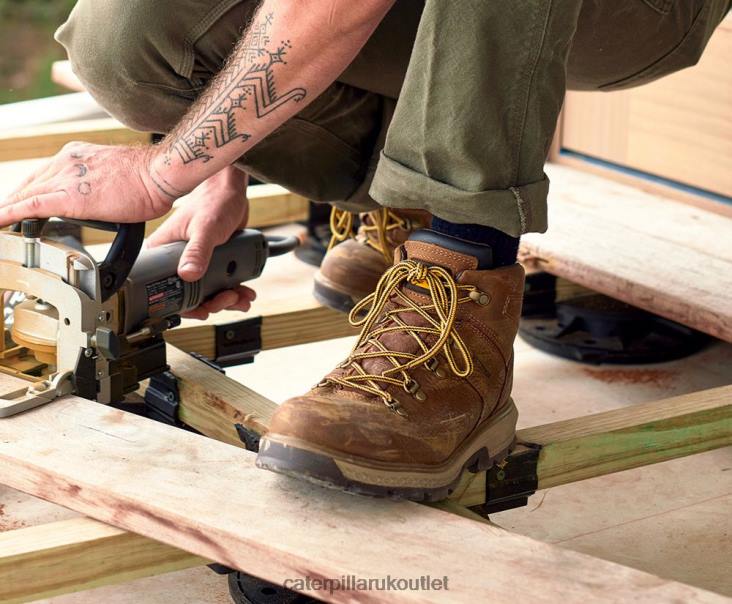 Men Pyramid Caterpillar Exposition Hiker Waterproof Alloy Toe Work Boot 48T858