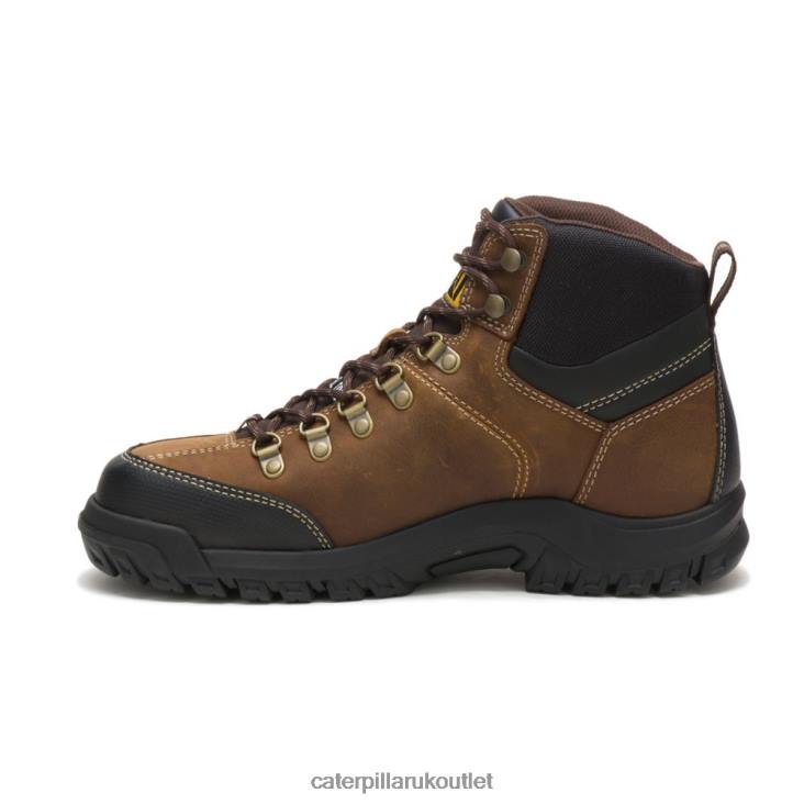 Men Real Brown Caterpillar Threshold Waterproof Steel Toe Work Boot 48T811