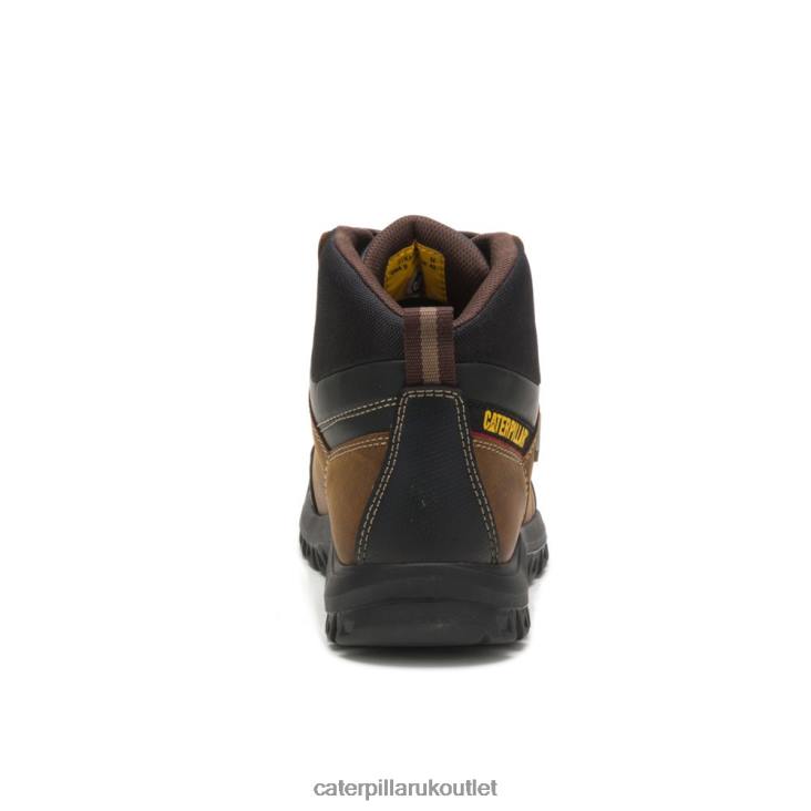 Men Real Brown Caterpillar Threshold Waterproof Steel Toe Work Boot 48T811