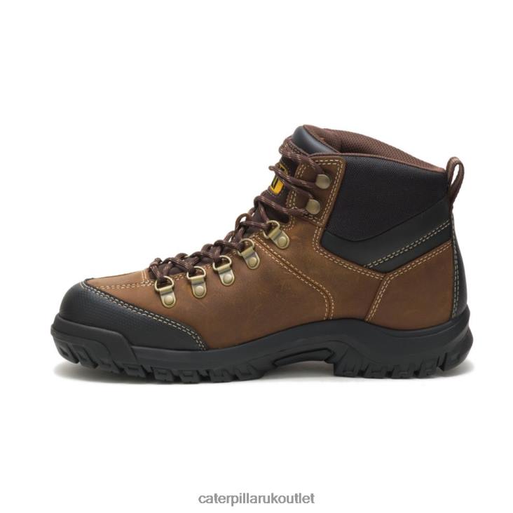 Men Real Brown Caterpillar Threshold Waterproof Work Boot 48T88