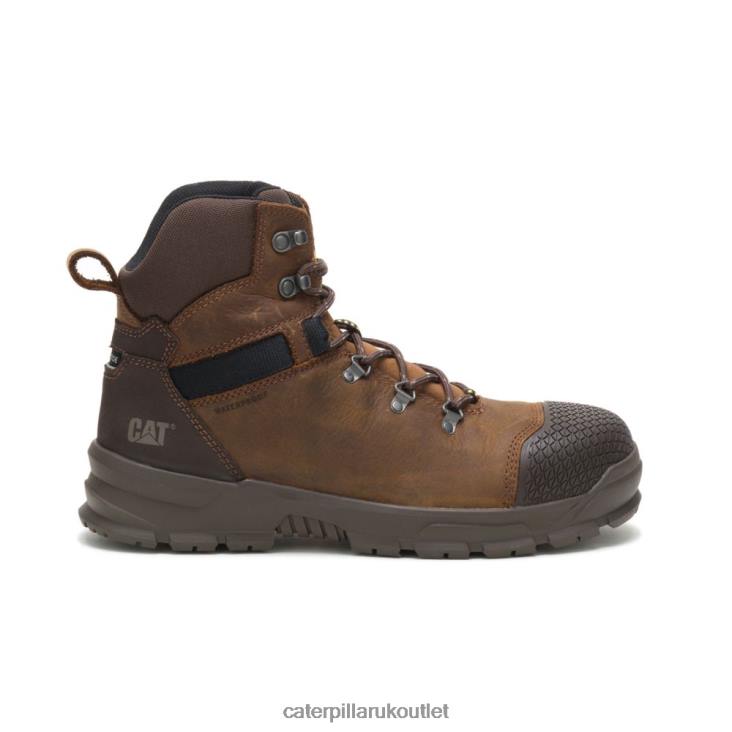 Men Real Brown Caterpillar X Accomplice Waterproof Steel Toe Work Boot 48T820
