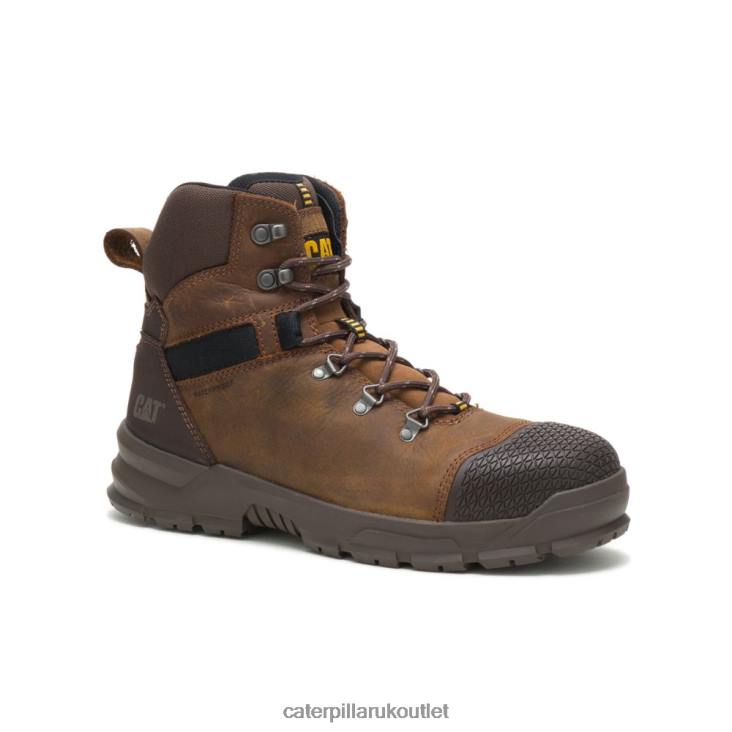 Men Real Brown Caterpillar X Accomplice Waterproof Steel Toe Work Boot 48T820
