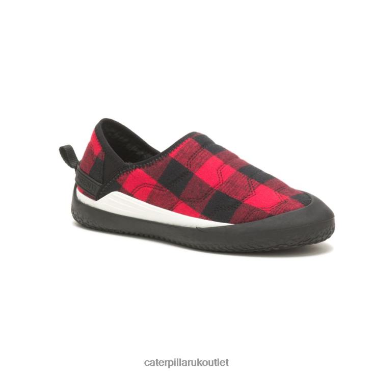 Men Red Plaid Caterpillar Crossover Slip On 48T8170