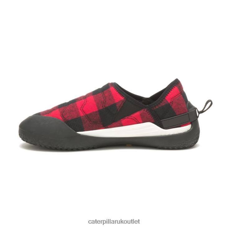 Men Red Plaid Caterpillar Crossover Slip On 48T8170