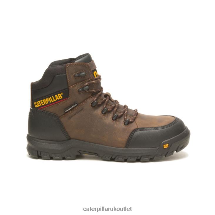 Men Seal Brown Caterpillar Resorption Waterproof Composite Toe Work Boot 48T849