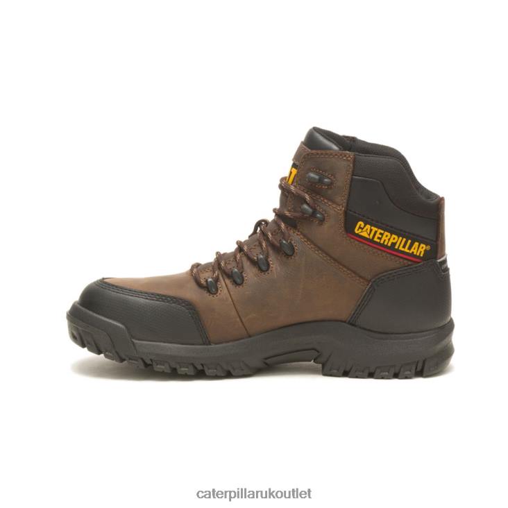 Men Seal Brown Caterpillar Resorption Waterproof Composite Toe Work Boot 48T849