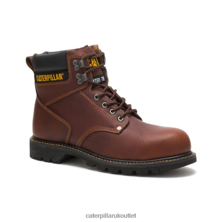 Men Tan Caterpillar Second Shift Steel Toe Work Boot 48T819
