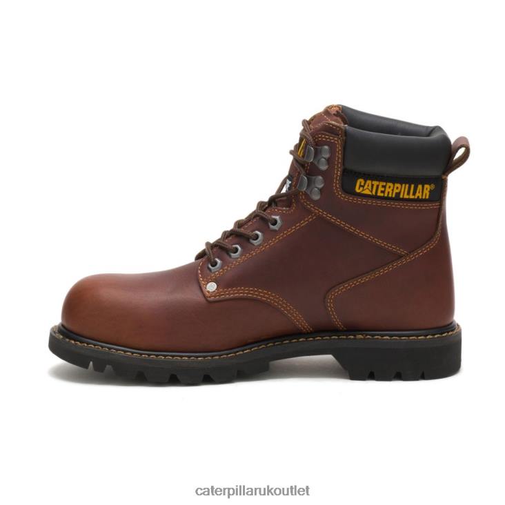 Men Tan Caterpillar Second Shift Steel Toe Work Boot 48T819