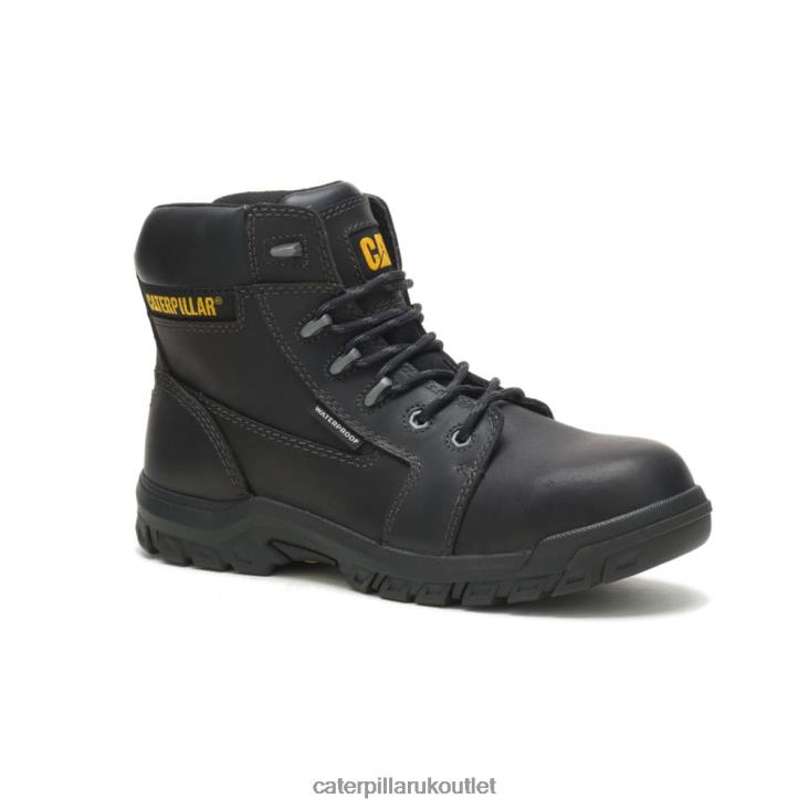 Women Black Caterpillar Resorption Waterproof Composite Toe Work Boot 48T8267