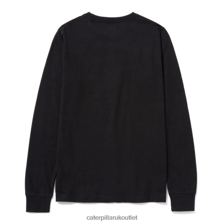 Women Black Caterpillar Trademark Banner Long Sleeve Tee 48T8319
