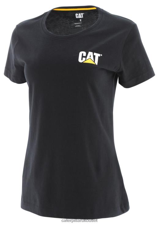 Women Black Caterpillar Trademark Tee 48T8311