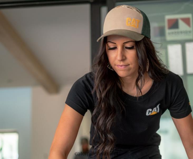 Women Black Caterpillar Trademark Tee 48T8311