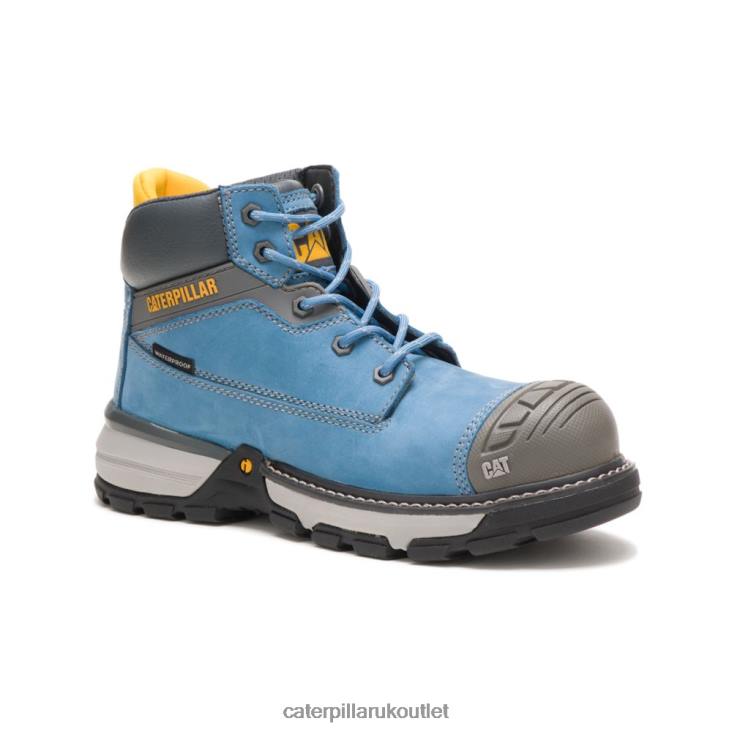 Women Blue Heaven Caterpillar Excavator Superlite Waterproof Carbon Composite Toe Work Boot 48T8269