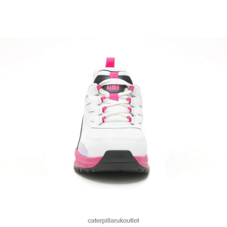 Women Bright White/Black Caterpillar Streamline Runner Carbon Composite Toe Work Shoe 48T8290
