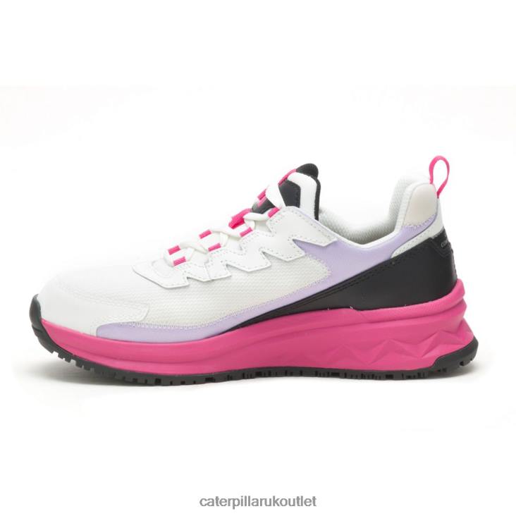 Women Bright White/Black Caterpillar Streamline Runner Carbon Composite Toe Work Shoe 48T8290