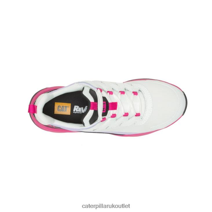 Women Bright White/Black Caterpillar Streamline Runner Carbon Composite Toe Work Shoe 48T8290