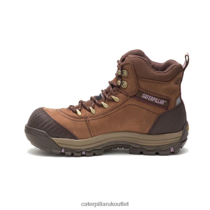 Women Brown Caterpillar Ally Waterproof Composite Toe Work Boot 48T8282