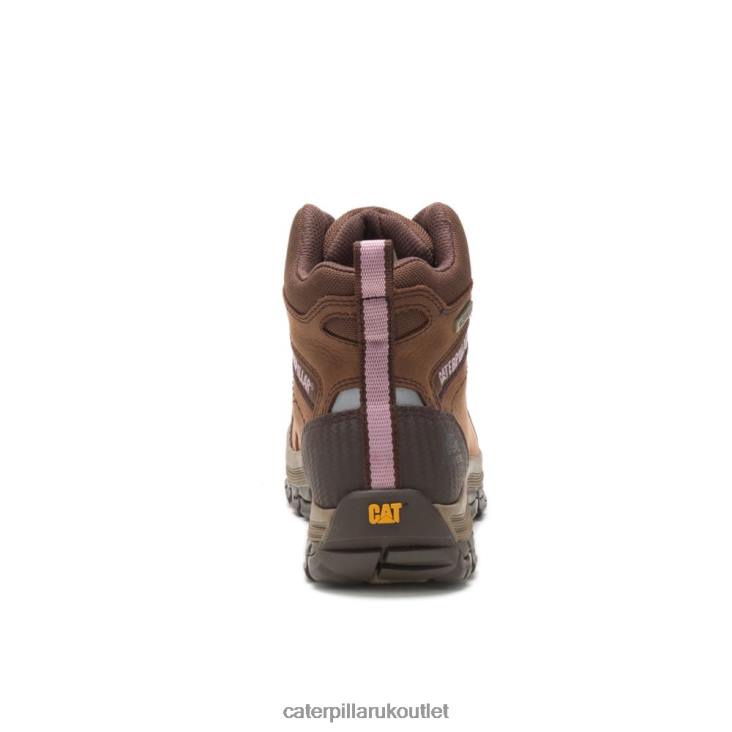 Women Brown Caterpillar Ally Waterproof Composite Toe Work Boot 48T8282