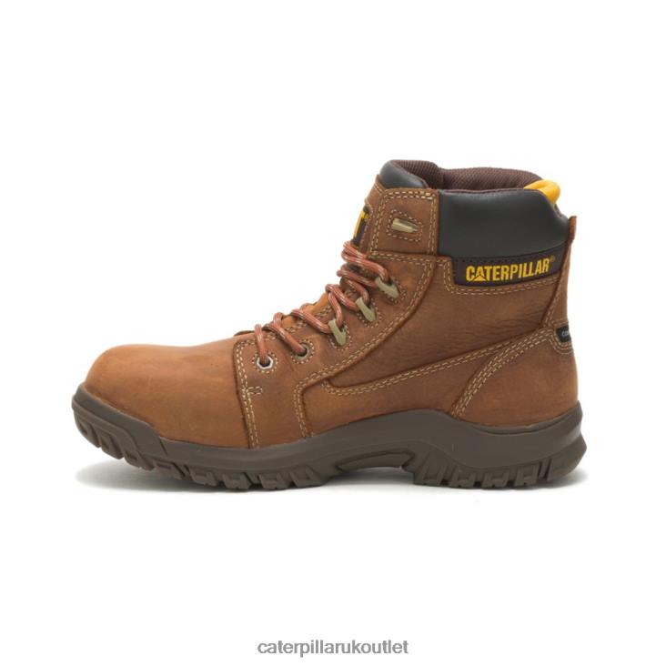 Women Brown Caterpillar Resorption Waterproof Composite Toe Work Boot 48T8266