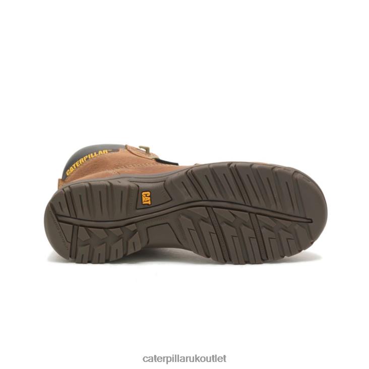 Women Brown Caterpillar Resorption Waterproof Composite Toe Work Boot 48T8266